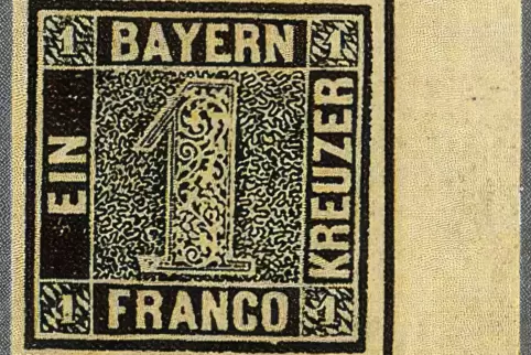 Schwarzer Einser: erste Briefmarke in Bayern. 