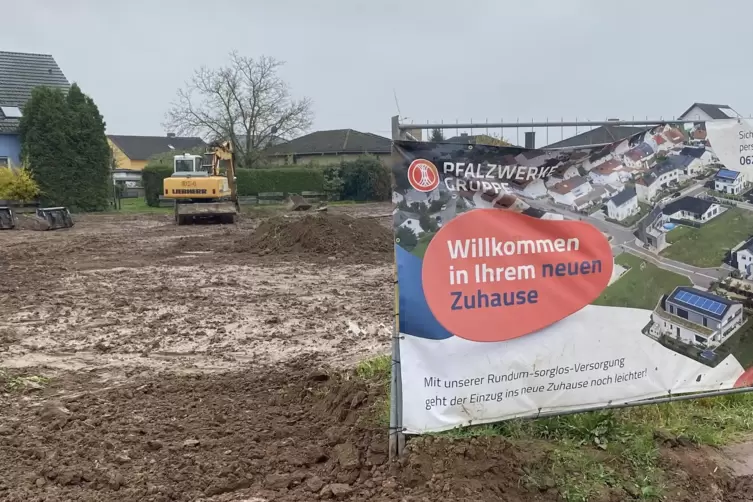 Blick auf das frisch erschlossene Baugebiet in M&uuml;hlhofen.