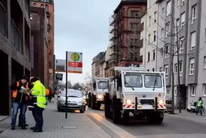 Untergrundmessung in der Mannheimer Innenstadt. Untergrundmessung in der Mannheimer Innenstadt.