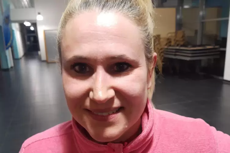 Trainerin Sandra Schupp nach dem Training. 