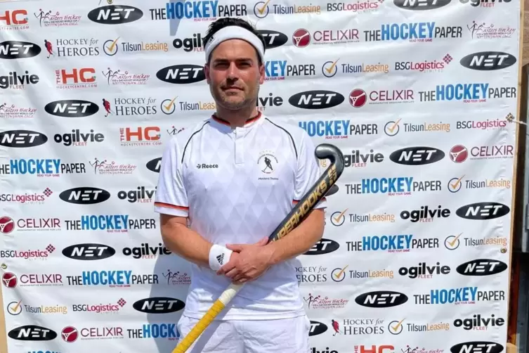 2024: Johannes Rillig im Hockey-&Uuml;40-Nationaltrikot. 