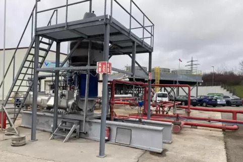 Förderpumpen des Geothermiekraftwerks der Vulcan GmbH im südpfälzischen Insheim. 