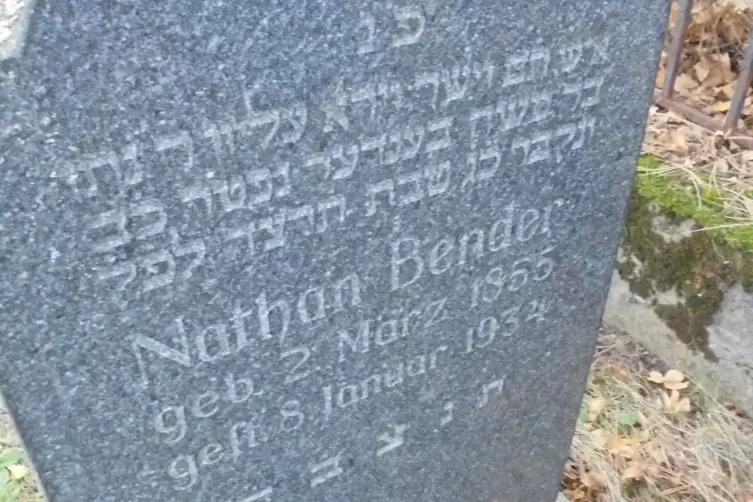 Der Grabstein von Nathan Bender. 