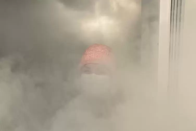 Beim &Ouml;ffnen der T&uuml;r steigt eisiger Nebel auf. 