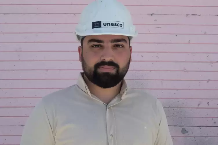 Ingenieur Mustafa al-Ziwaney arbeitet am Wiederaufbau der Al-Nuri-Moschee.
