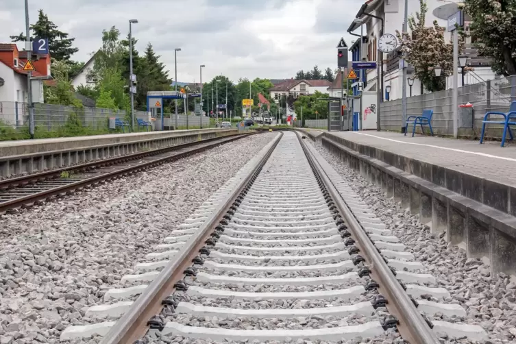 Der Bahnhof in Ramstein &ndash; ohne Zug. 