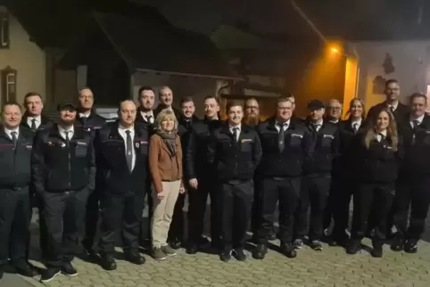 Die Kleinsteinhauser Feuerwehrleute. 