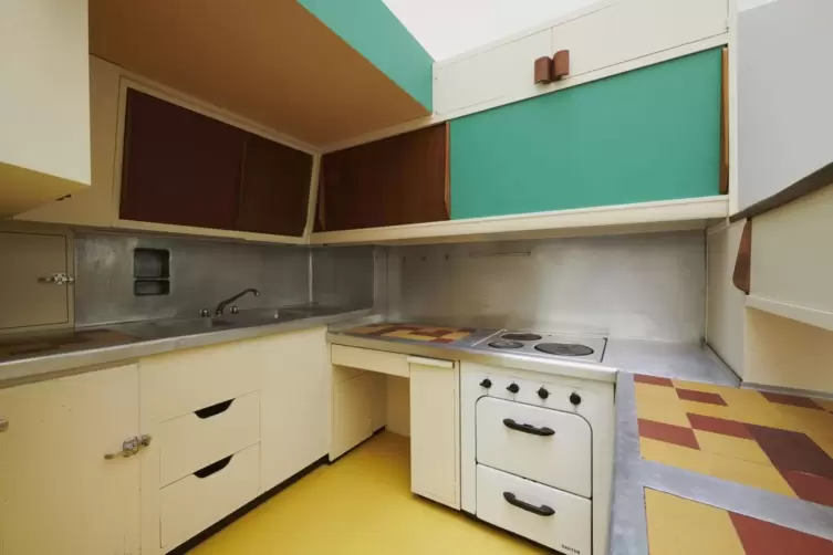 Charlotte Perriands Entwurf f&uuml;r Le Corbusiers Hochhauskomplex Unit&eacute; d&rsquo;habitation in Marseille 1946.