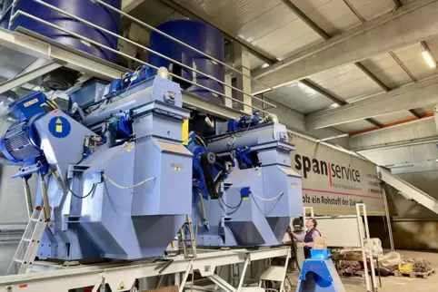 In dem neuen Werk in Edenkoben werden klimaneutrale Pellets aus Reste-Biomasse hergestellt. 