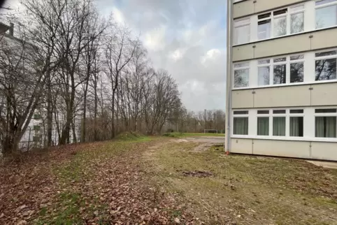 Links neben dem A-Bau des Hugo-Ball-Gmynasiums werden zwei Sanitärcontainer aufgestellt für die 40 Schüler der Pirminiusschule, 
