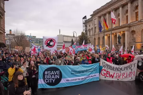 Auch gegen Kürzungen im Wissenschaftsetat wurde protestiert.