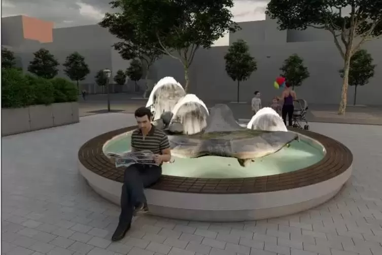 So soll er aussehen: der runderneute Kn&ouml;delbrunnen im B&uuml;rgerhof.