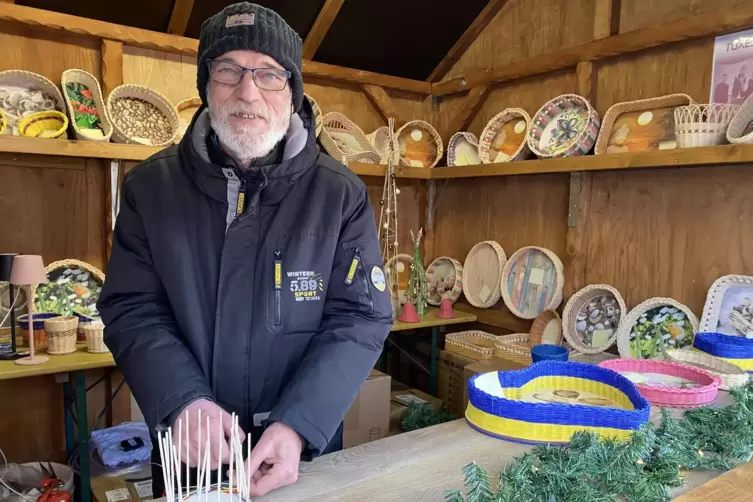 Reinhard Schoninger erfreute mit seinem Flechtwerk.