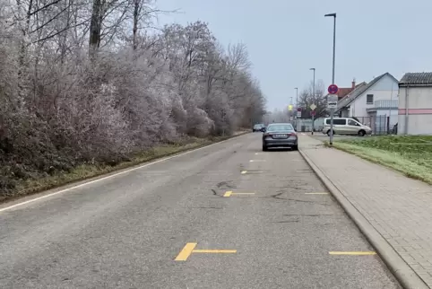 Werden wieder entfernt: die Parkplätze in der Schlichtstraße. Hier ist der Abschnitt zwischen Penny und Angelsportverein zu sehe