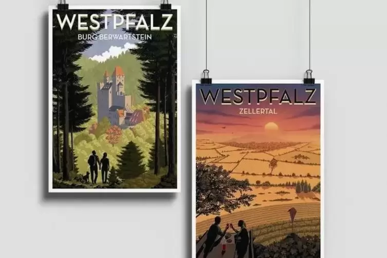 Sechs Retroposter hat die ZRW bereits aufgelegt, im Herbst 2025 folgt das siebte mit einem Motiv aus Zweibr&uuml;cken. 
