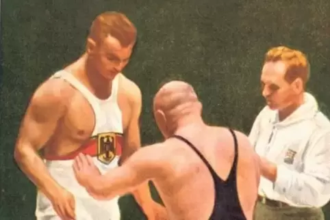 Georg Gehring (links) 1932 bei der Olympiade in Los Angeles.