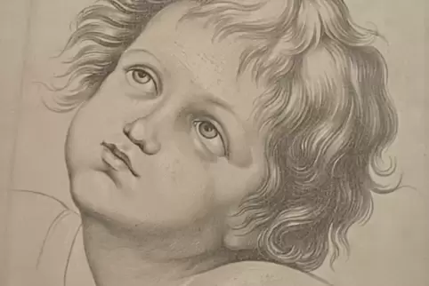 Diese Engelskopf-Lithografie fertigte Johann Christian von Mannlich nach einer Vorlage von Raffael („Der Triumph der Galatea“) a