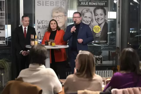 Im Gespräch (von links): Die Bundespolitiker Volker Wissing (parteilos), Isabel Cademartori (SPD, Wahlkreis Mannheim) und Christ
