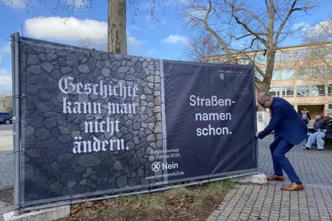 Der neuerliche Streitpunkt: Der Oberbürgermeister führt eine Kampagne für die Umbenennung von Straßen in Landau. Der neuerliche Streitpunkt: Der Oberbürgermeister führt eine Kampagne für die Umbenennung von Straßen in Landau.