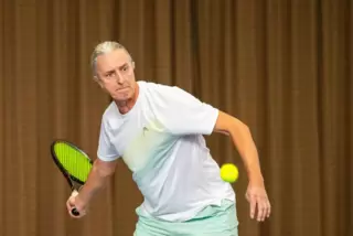 Harry Mantzke (TC Mutterstadt) setzte sich im Finale der Herren 60 durch. 