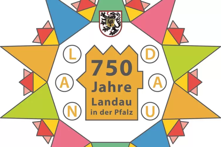 Das Landauer Logo zum Stadtjubil&auml;um. Es basiert auf einem Entwurf des zehnj&auml;hrigen Benjamin Sturm aus Wollmesheim. 
