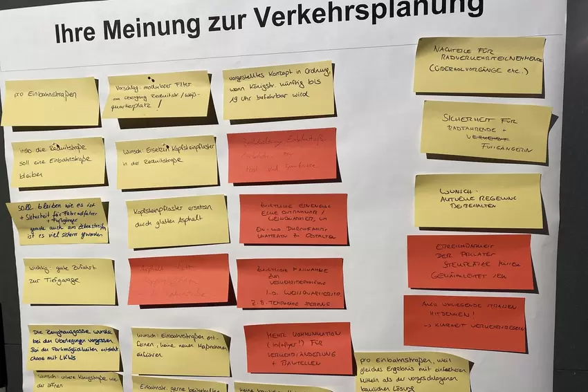 Auf Zetteln konnten die Leute ihre Wünsche äußern.