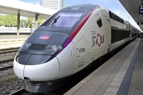 Besonders in Mannheim haltende Schnellzüge sind ein lohnendes Ziel für Gepäckdiebe. Hier ein französischer TGV mit Ziel Bordeaux