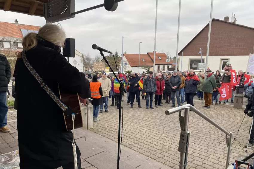 Anti-AfD-Kundgebung in Hettenleidelheim.