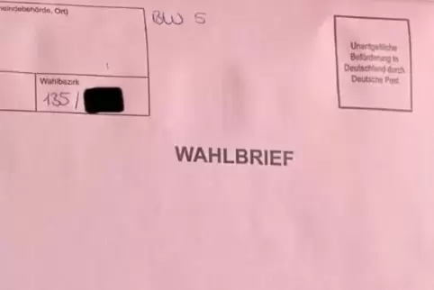 Adresse fehlt: Fehldruck bei Umschlag für Wahlbrief. Adresse fehlt: Fehldruck bei Umschlag für Wahlbrief.
