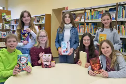  Nahmen am lokalen Entscheid in Speyer teil (von links): Lukas Emilian Quitt, Mia Gorski, Maila Beck, Elisa Eich, Emma Scholz, L