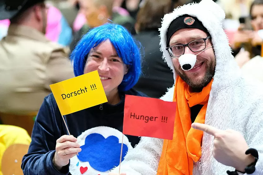 Gute Laune im Publikum.