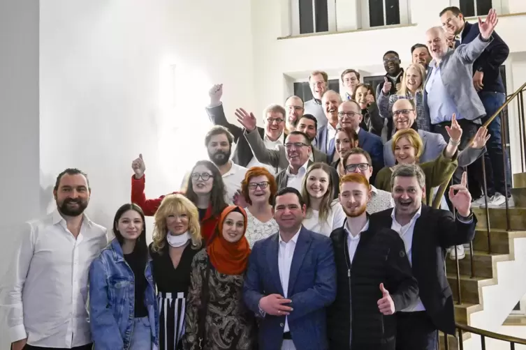 Die CDU-Familie feierte ihren Kandidaten im Frankenthaler Rathaus.