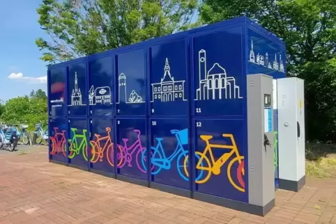 So sieht die Sammelschließanlage aus, die der VRN am Haßlocher Bahnhof aufstellen soll.
