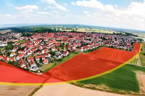 Grob eingezeichnet: Diese Flächen am nordwestlichen Ortsrand von Waldsee sollen bebaut werden. 