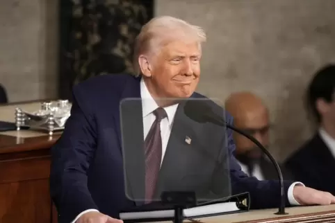 Donald Trump bei seiner Rede vor dem Kongress. 