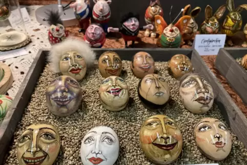 Künstlerisches rund ums Ei gibt’s beim Ostermarkt in Fußgönheim. 