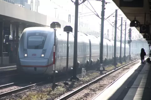 Ein ICE im Mannheimer Hauptbahnhof.