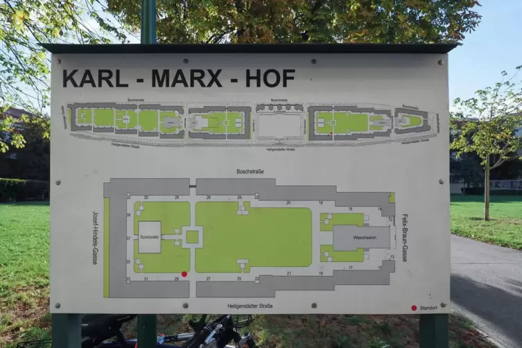  Der Geb&auml;udeplan des Karl-Marx-Hofs. 