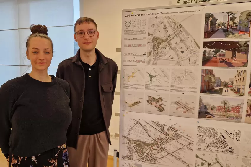 Vor den ersten Plänen für die »City West«: Stadtplanerin Tanja Jauernig und Architekt Leon Wittmaack.