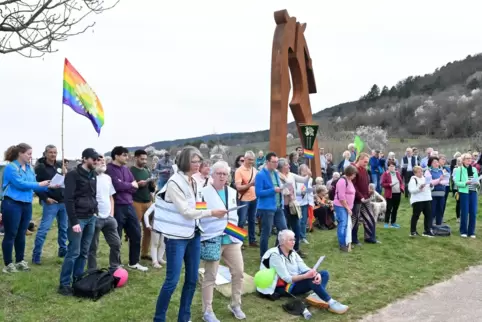 Abschlusskundgebung am „Wächter“. 