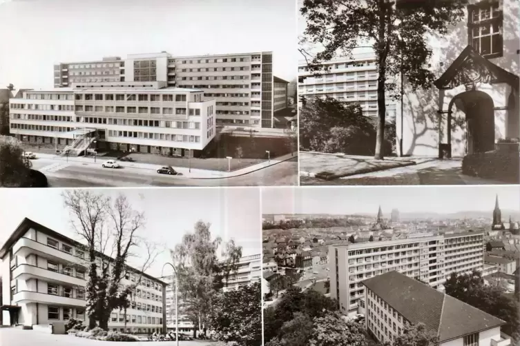 Das Westpfalz-Klinikum, als es noch St&auml;dtisches Krankenhaus Kaiserslautern hie&szlig;. 