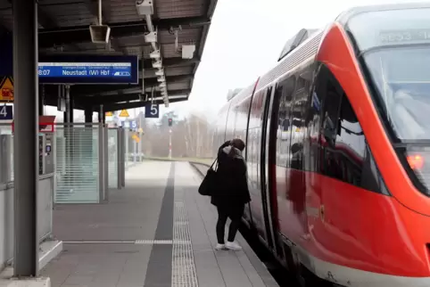 Wegen des Dachsbaus fahren nur noch vereinzelte Züge von Landau in Richtung Neustadt.