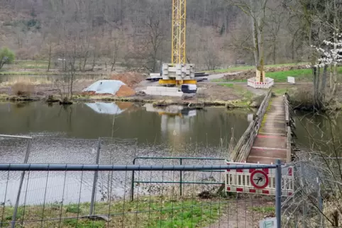 Seit sechs Jahren ist die marode Brücke, die über den Niederwürzbacher Weiher führt, gesperrt.