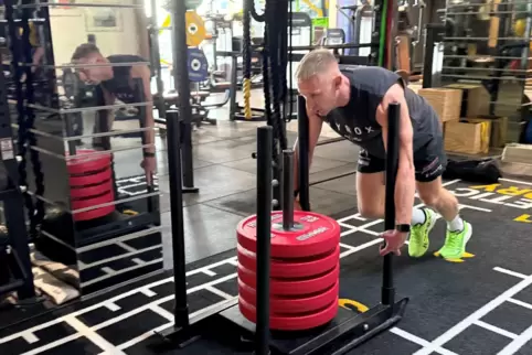Tobias Kiefer beim Hyroxtraining.