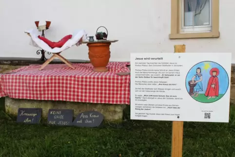 Die mit viel ehrenamtlichem Engagement gestaltete Ostergeschichte „to go“ rund um die evangelische Kirche in Wiesweiler ist bis 