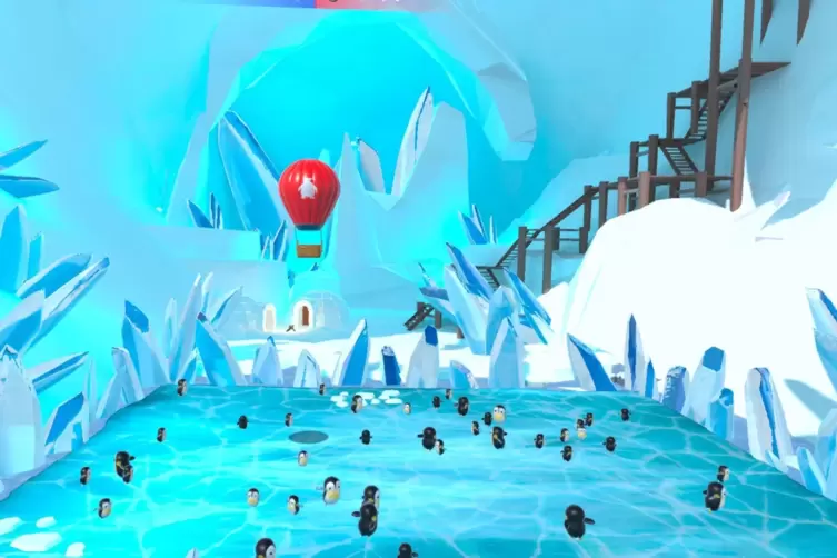 Das ist die virtuelle Welt &bdquo;Rettet die Pinguine&ldquo;. 
