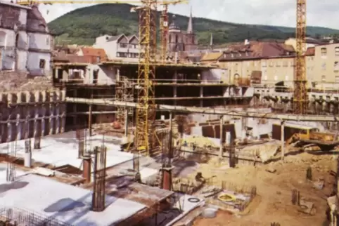 Die Klemmhof-Baustelle in den 70er-Jahren.