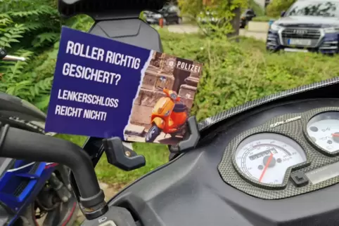 Mit einer Kampagne und solchen Hinweisen warnte die Polizei Rollerfahrer in jüngster Vergangenheit vor Diebstählen. 