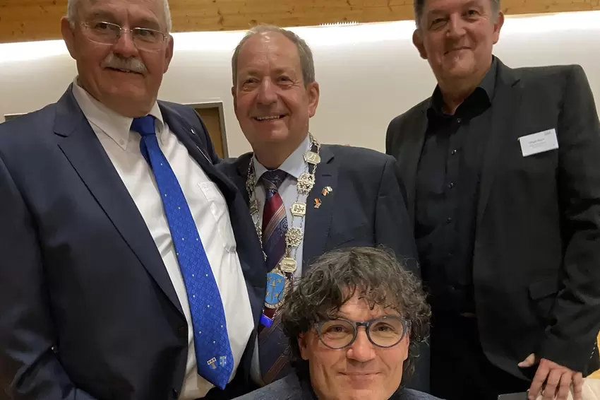 Zufrieden mit der Veranstaltung: Volker Merkel, Bürgermeister Michael Gaudier (Mitte), Jürgen Bauer und Hans Hruschka (vorne).
