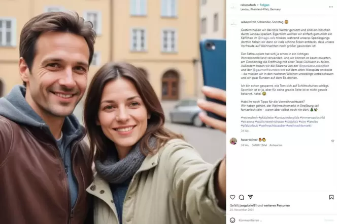 Dieses Pfälzer Instagram-Paar entpuppt sich als Deepfakes: Tom und Anna von »rebensfroh«. Dieses Pfälzer Instagram-Paar entpuppt sich als Deepfakes: Tom und Anna von »rebensfroh«.